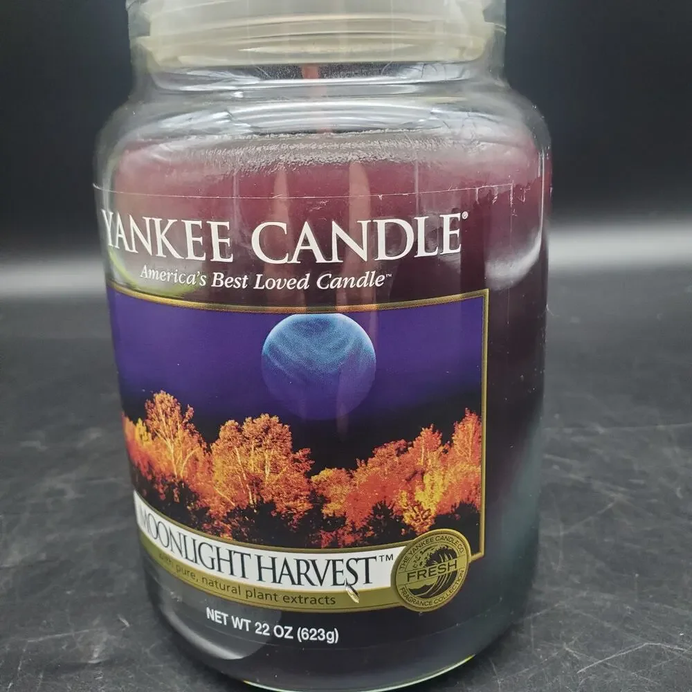 Rare Yankee Candle Moonlight Harvest 22 Oz Large Jar Retired Scent Glass Lid - Picture 8 of 8